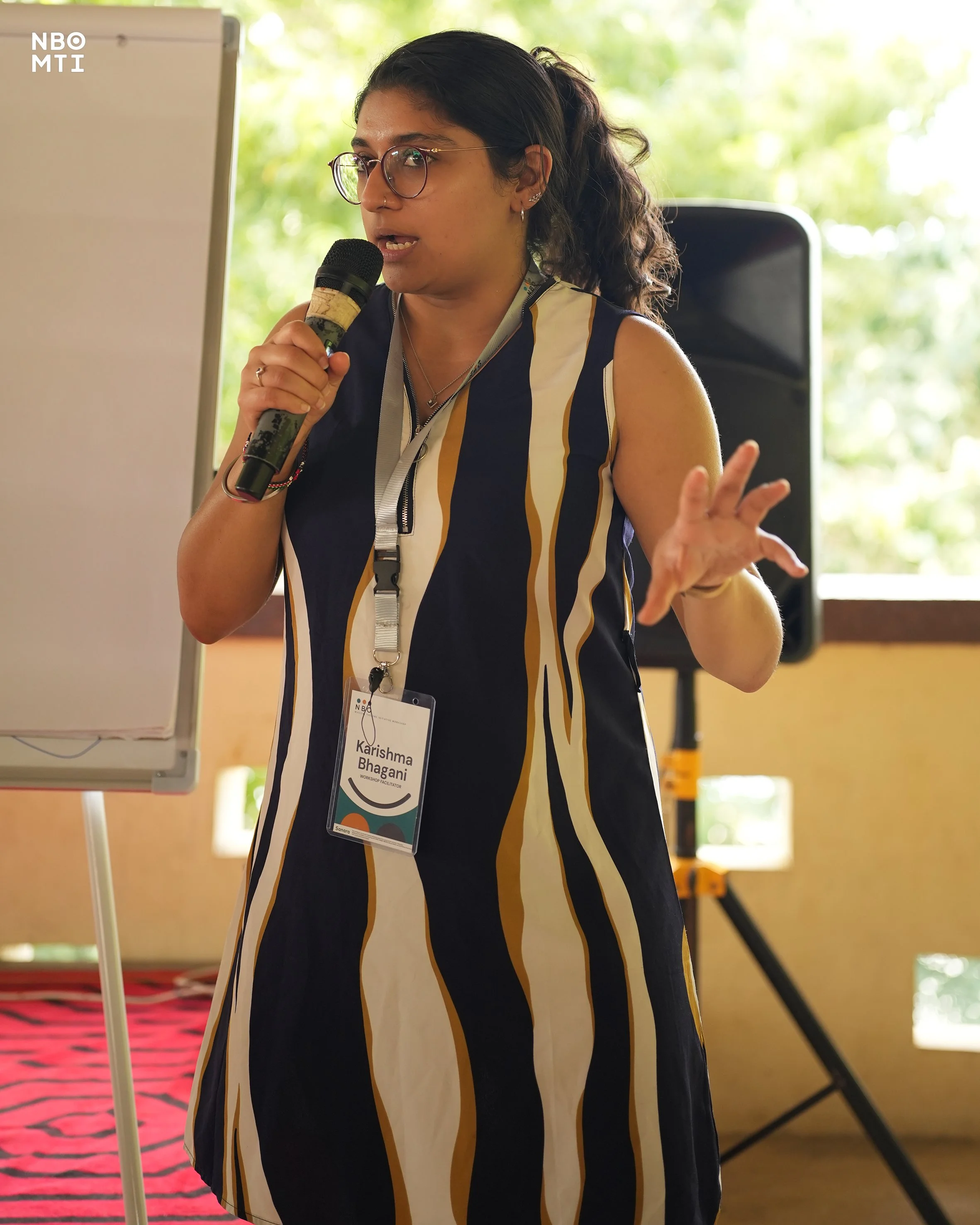 Karishma Bhagani leading the NBO MTI Producing for Theatre Workshop in Mombasa.