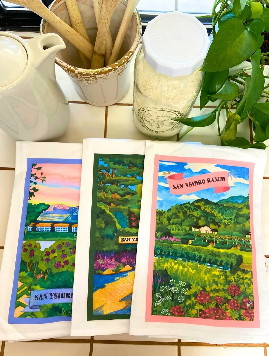 Thank you @sanysidroranch for purchasing my custom watercolor design cotton kitchen towels in your gift store. Made with 100% Turkish cotton and hand sewn, these towels are made to last! Machine washable and colorful, my manufacturer @canvastry has d