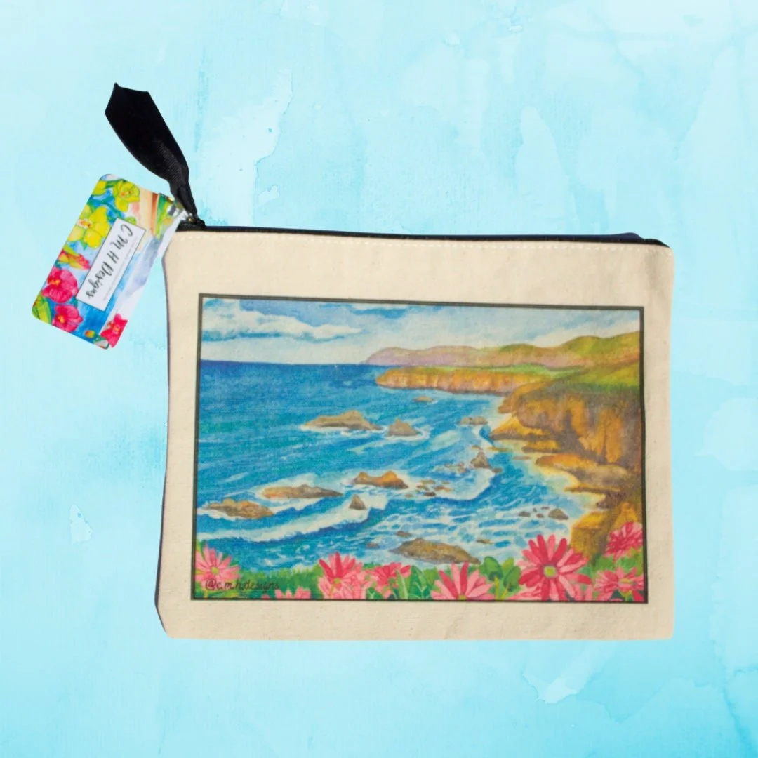 Gaviota Coast Canvas Zippered Bag