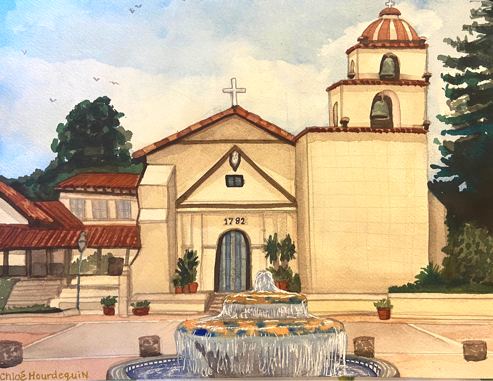Buenaventura Mission, 9"x12" Original Available 