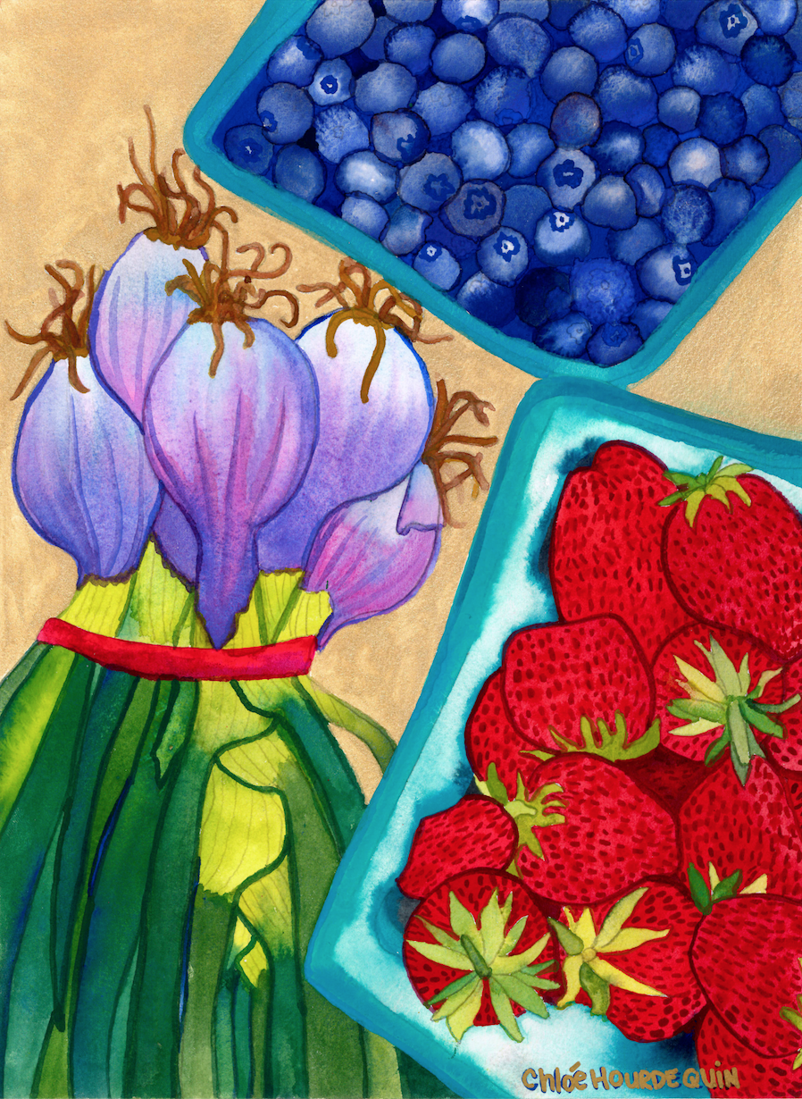 Farmers Market, 9"x12", Original Available