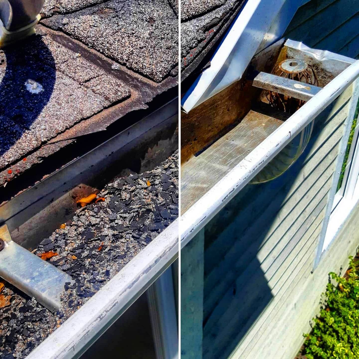 IN NEED OF A NEW ROOF?  BETTER CHECK YOUR GUTTERS.

If your home is in desperate need of a new roof, you're likely also in need of an eavestrough cleaning.  As aphalt shingles degrade they shed granules that end up in your gutter system.  Too heavy t