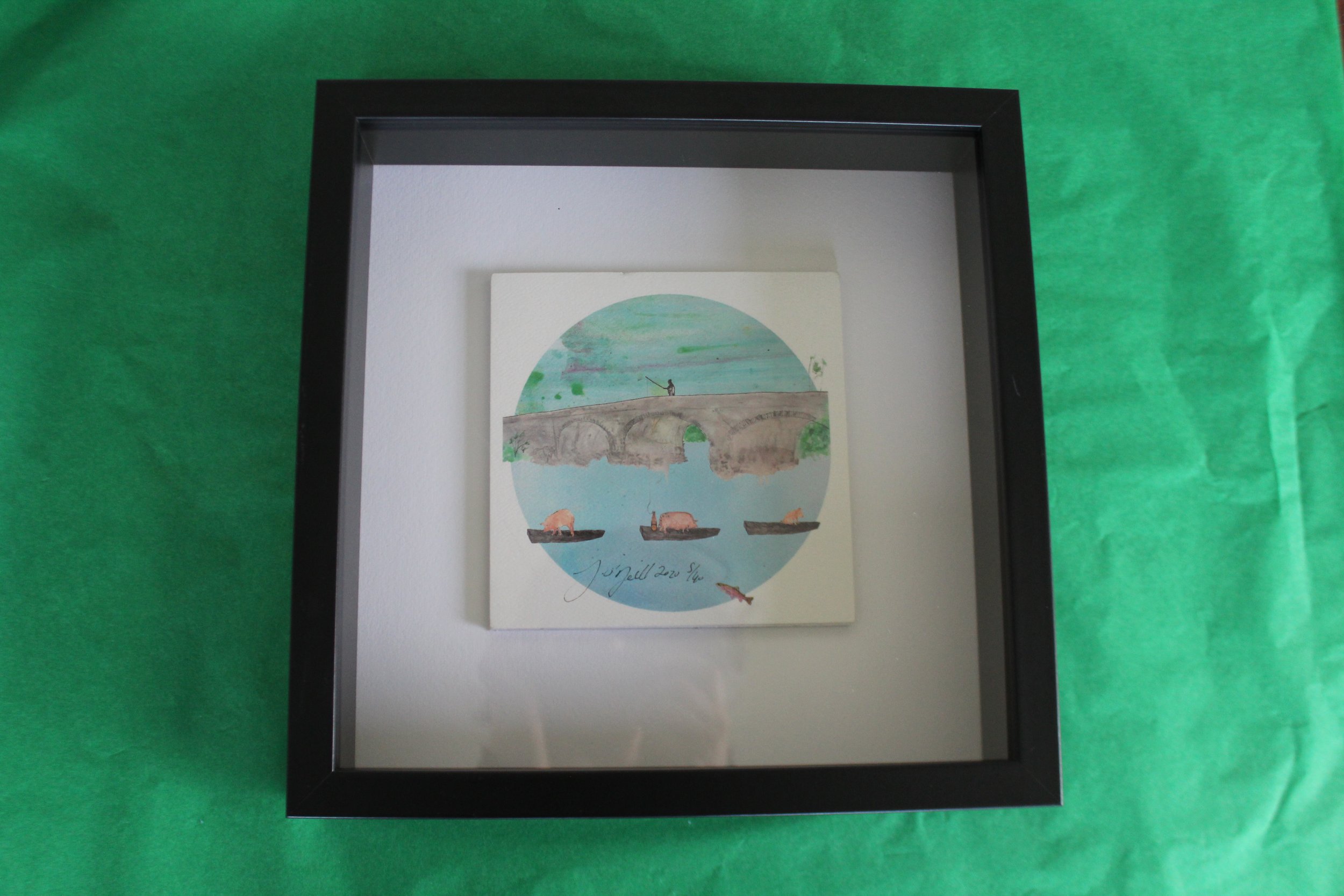 Traditions of Fishing & Smuggling on the river Erne (Small Framed Print)