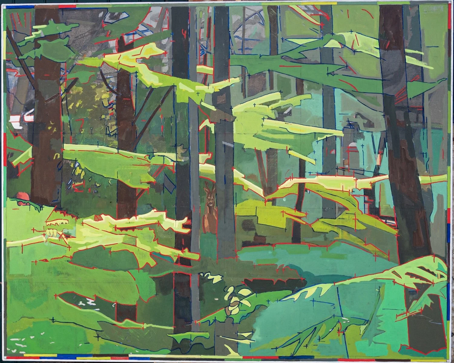 Spruce Beech and Bracken. 121x151cms. Oil on Linen. 2025.jpg