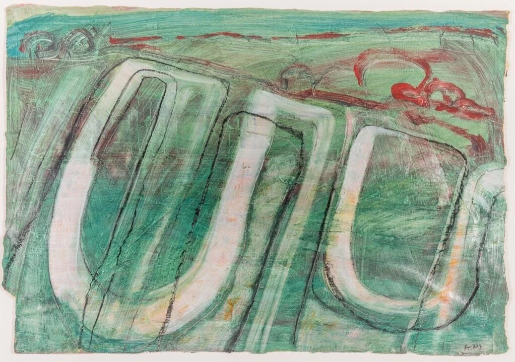 Chalk Marks. Oil on paper