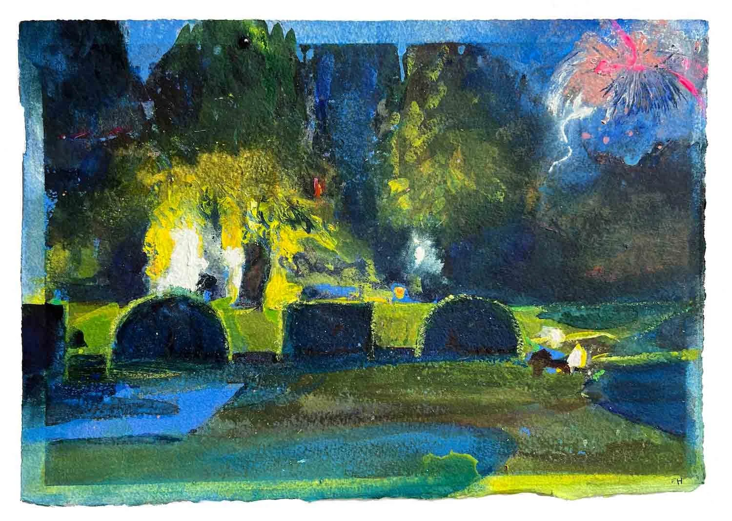 Frances Hatch - Bonfire Night. West Dean