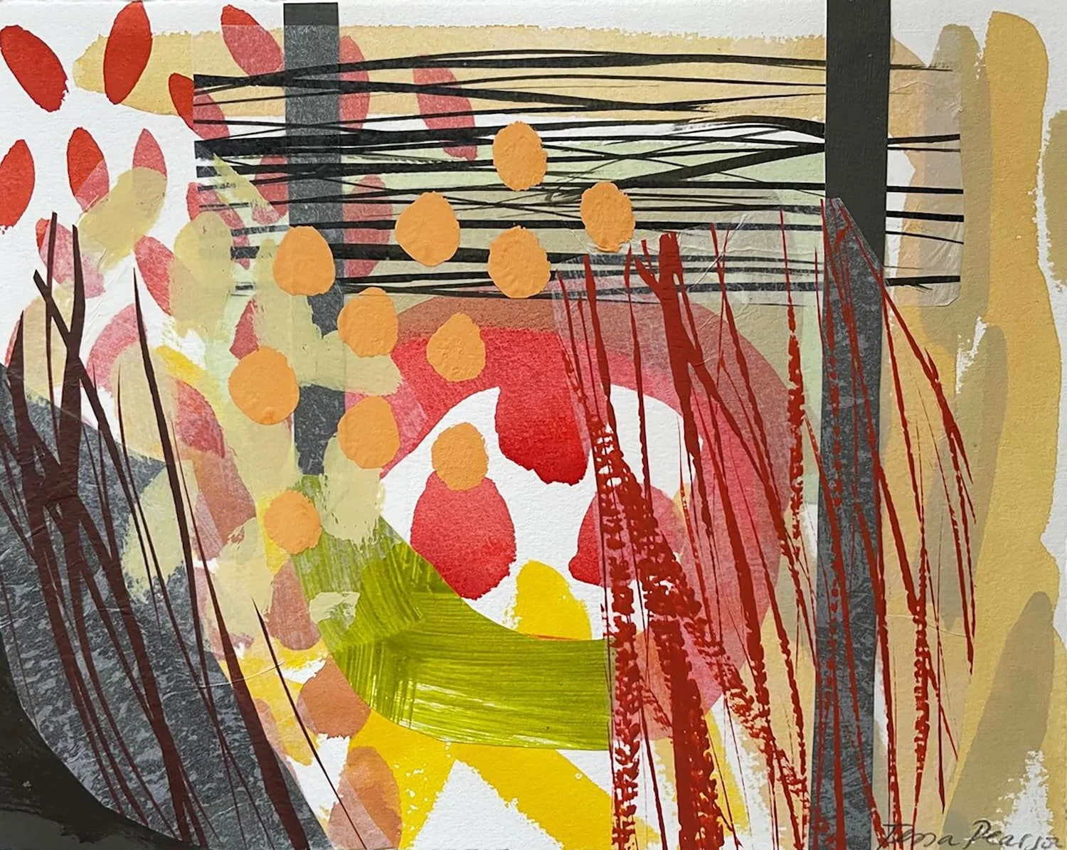 Red Spindle Circle Blocks 1 24x30cm gouache with collage copy.jpg