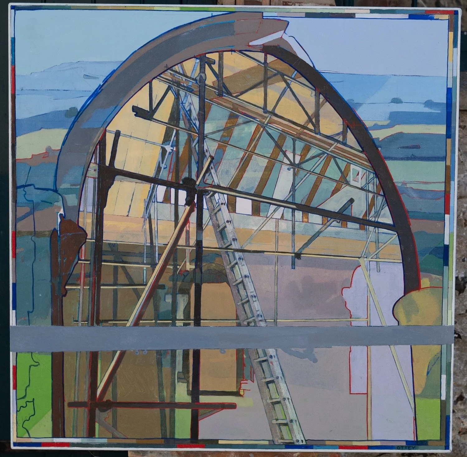 Angel's Ladder-Amberley. 97x97cms. Oil on Linen. 2021-2024.jpg