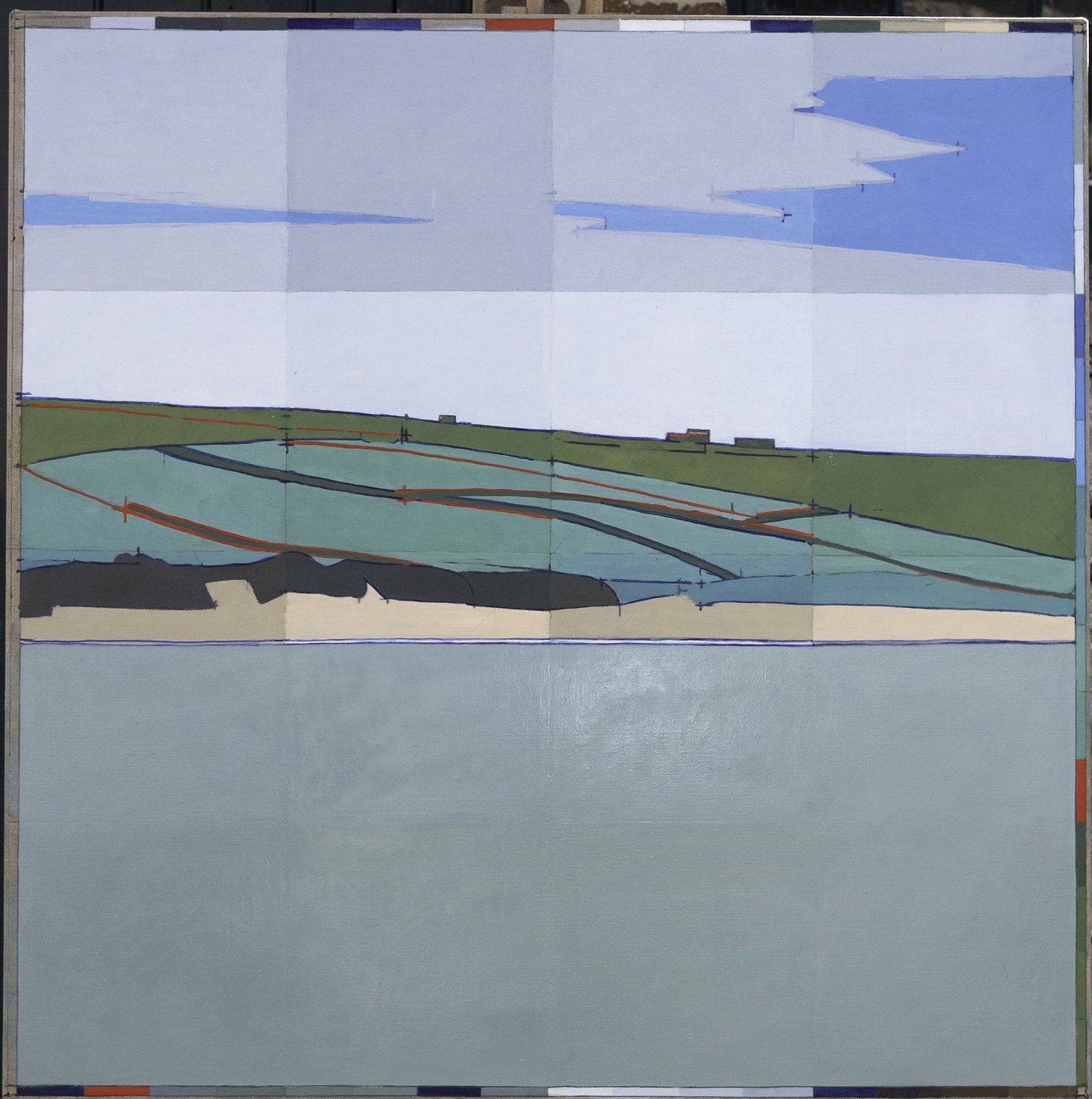 The Proper Dog Beach Padstow. 107x107cms. Oil on Linen 2022jpg.jpg