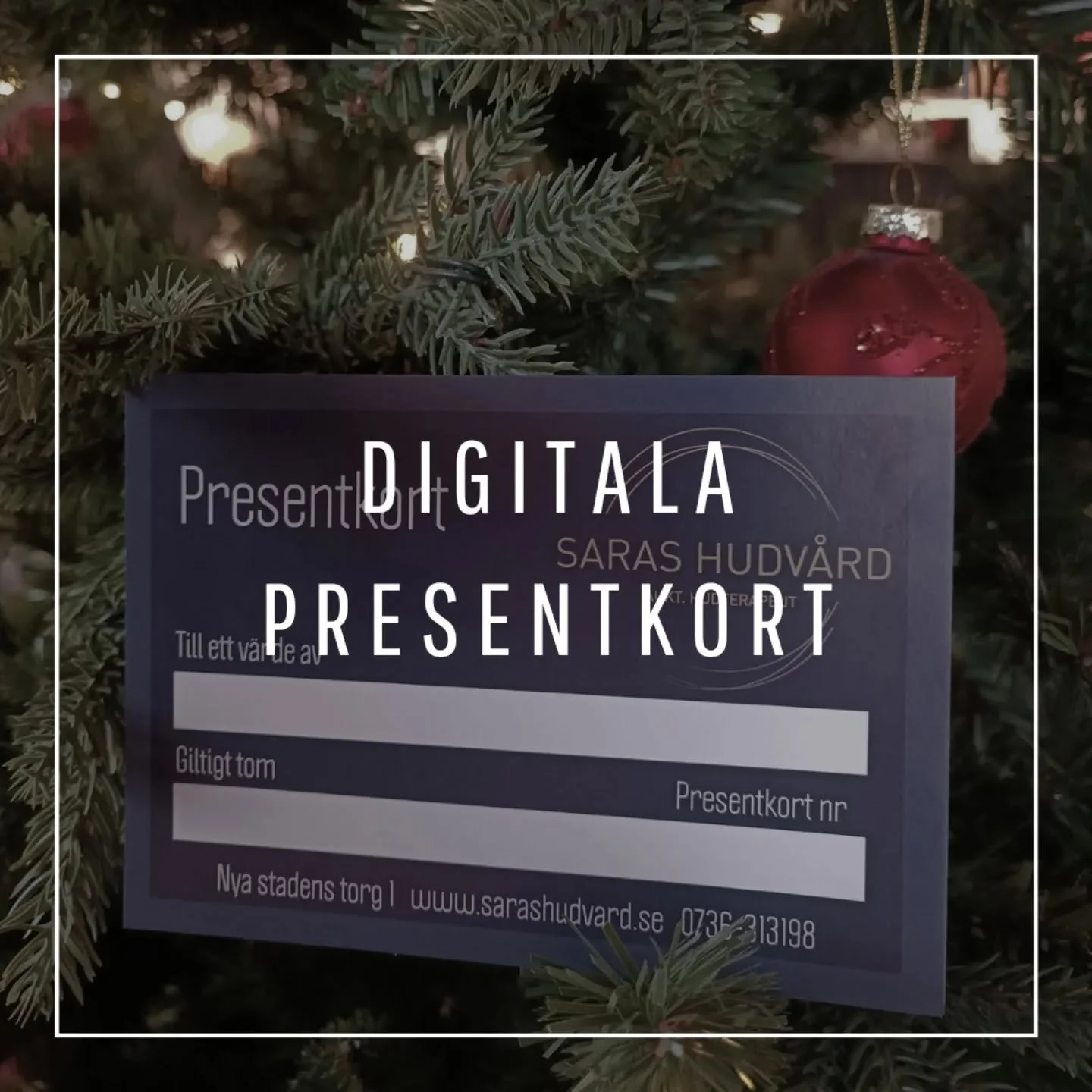 &Auml;r du mitt i julklappsjakten och har ont om tid? Vi har m&ouml;jlighet att l&ouml;sa digitalt presentkort.

Maila till oss p&aring; sara@sarashudvard.se s&aring; skickar vi presentkortet till din mail mot swish-betalning.

Detta kan vi l&ouml;sa