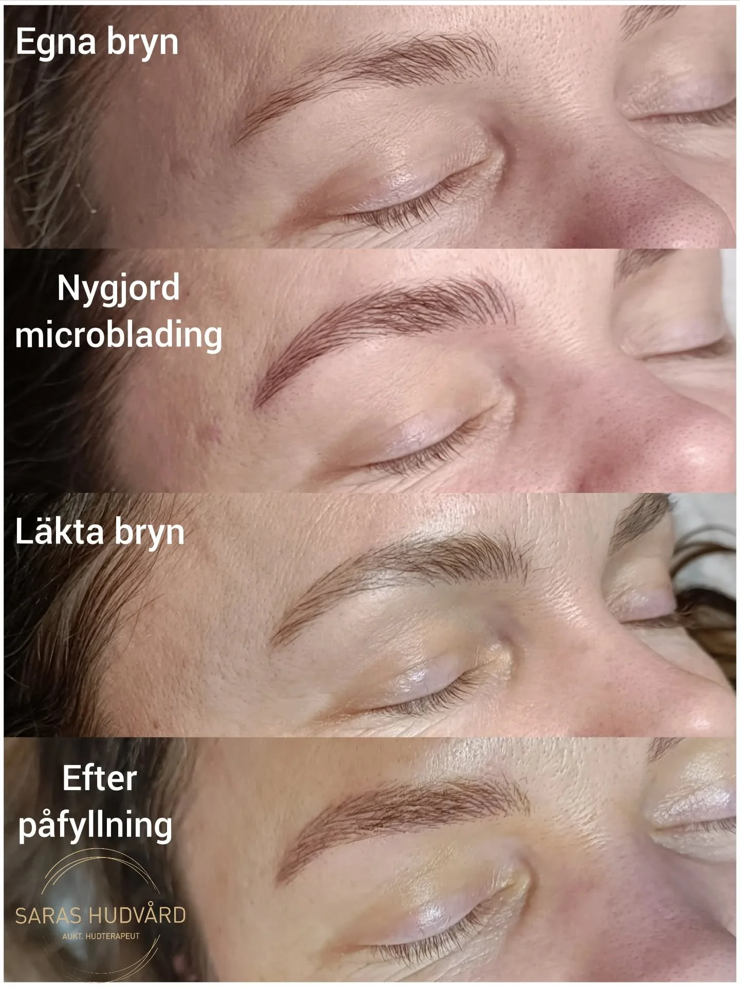 Varf&ouml;r bokar vi tv&aring; bes&ouml;k vid microblading?

Efter f&ouml;rsta g&aring;ngen finns det alltid risk att lite av f&auml;rgen sl&auml;pper. S&aring; vid andra bes&ouml;ket kan vi fylla det som har sl&auml;ppt. Vi kan ocks&aring; g&ouml;ra