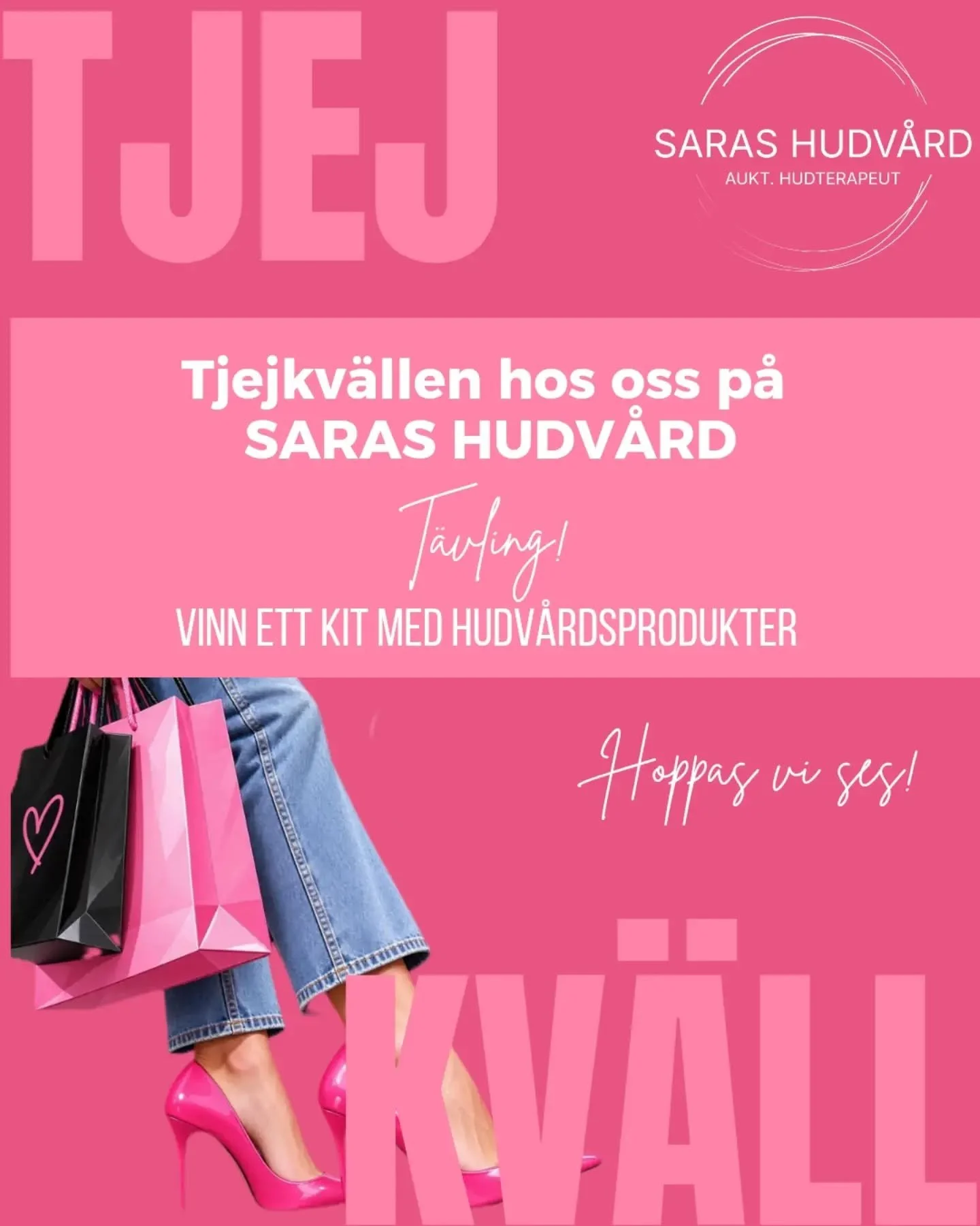 Under tjejkv&auml;llen p&aring; torsdag kommer du ha m&ouml;jlighet att vinna ett noga utvalt hudv&aring;rdskit!

F&ouml;r att kunna t&auml;vla beh&ouml;ver du komma f&ouml;rbi salongen under tjejkv&auml;llen. Ta en bild och l&auml;gga upp p&aring; d