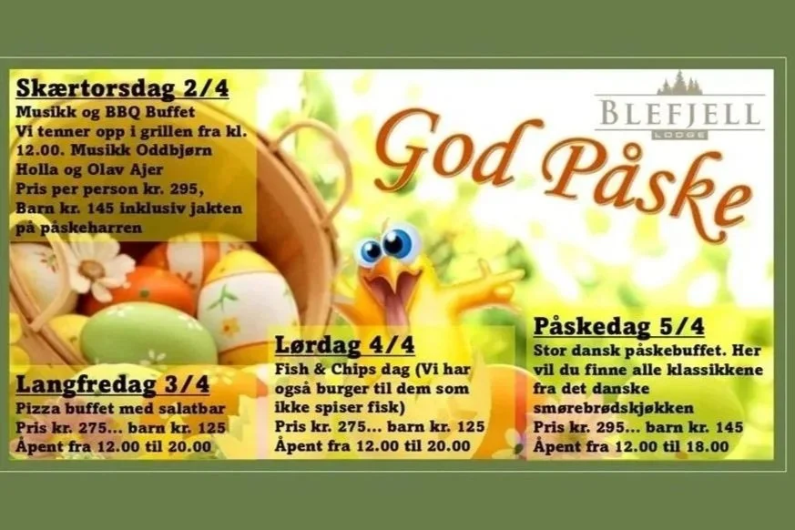 Påske med mat og musikk på Blefjell Lodge 