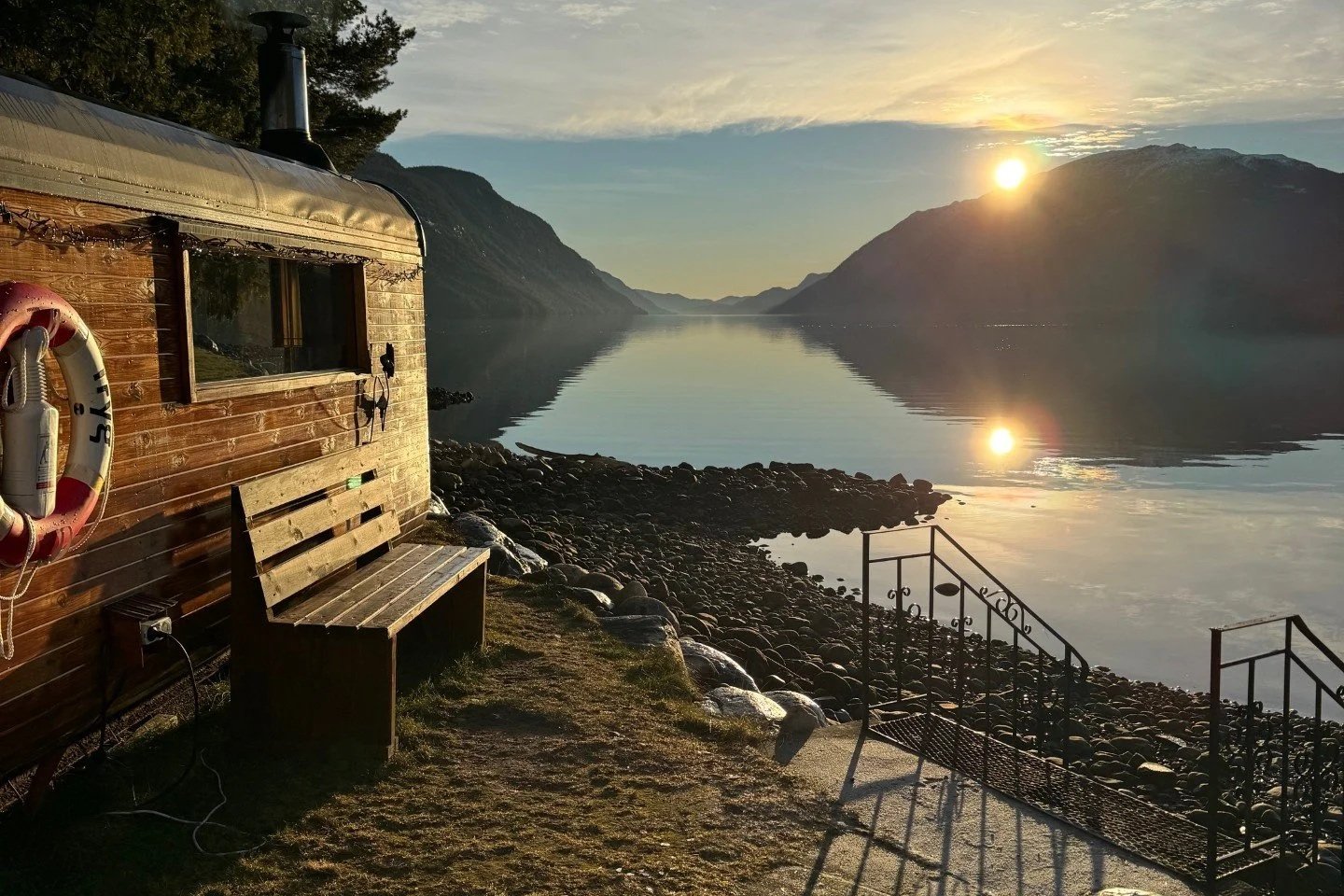 Bading og badstue på Sandviken Camping
