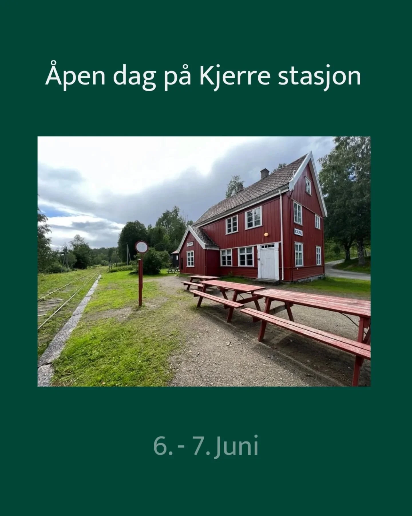 Kommende l&oslash;rdag og s&oslash;ndag er det &aring;pen dag p&aring; Kjerre stasjon! Ta med deg familien, en venn eller en nabo 👨&zwj;👩&zwj;👧&zwj;👦 Her kan du sl&aring; sammen flere aktiviteter ved &aring; sykle eller ta dresin til stasjonen 🚵