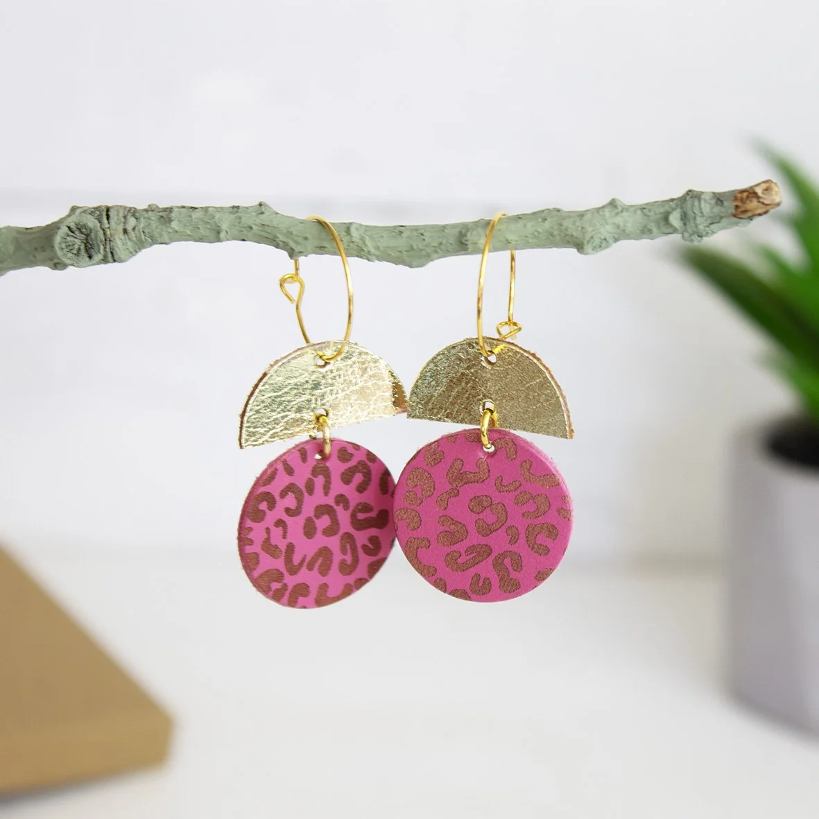 Leopard Print Laser Engraved Earrings