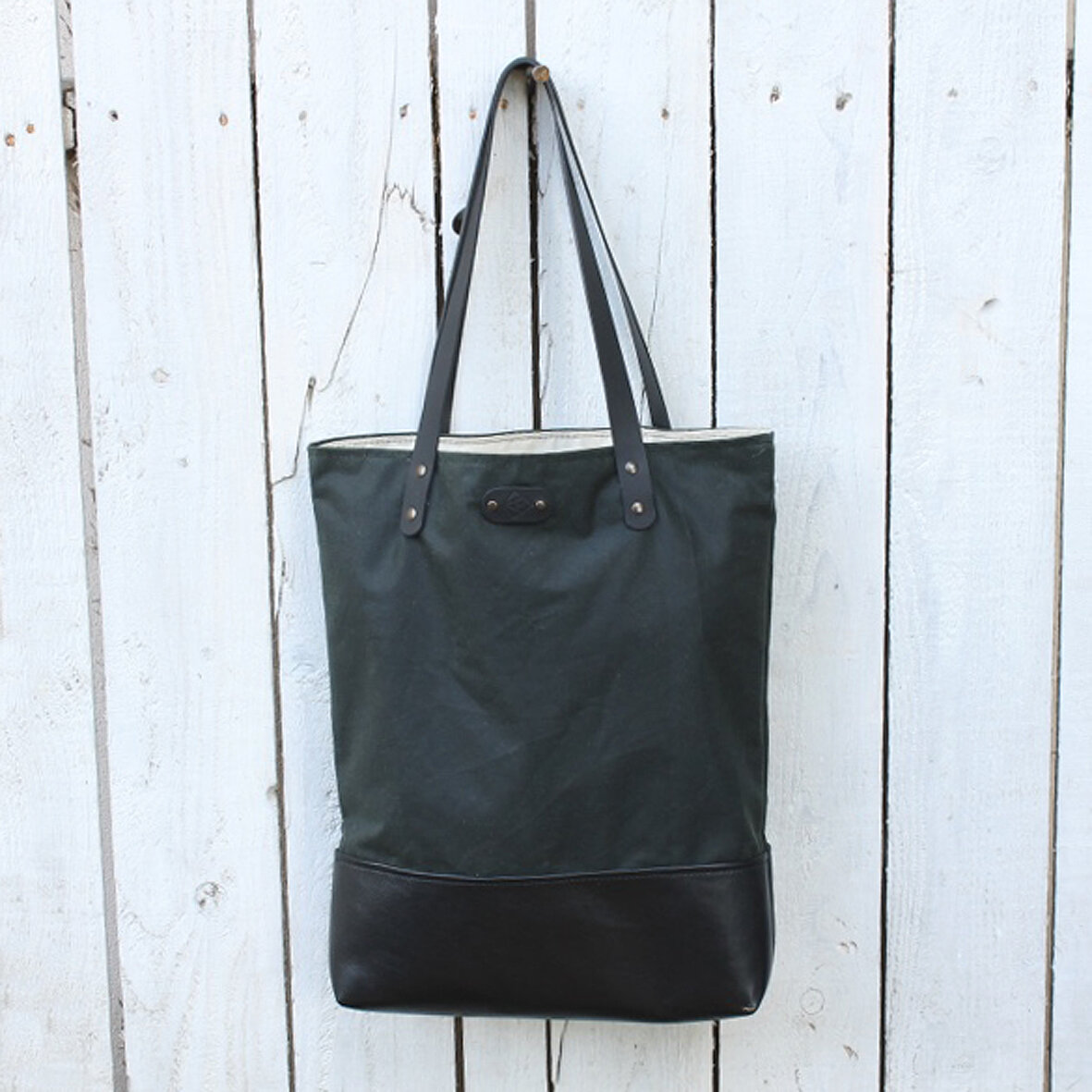 Waxed Cotton & leather tote bag — Rosanna Clare Leather Workshops