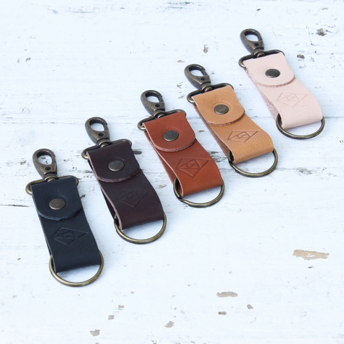 Leather key fob with clasp — Rosanna Clare Leather Workshops