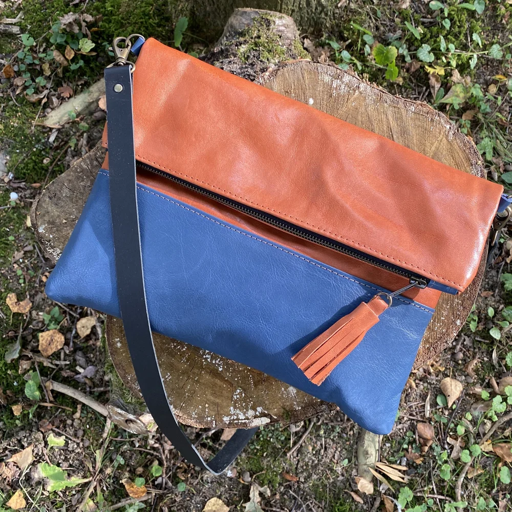 Leather fold over clutch bag — Rosanna Clare Leather Workshops
