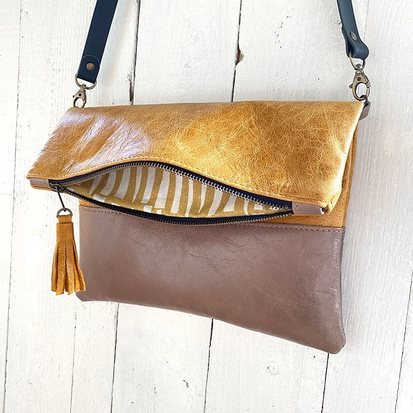 Leather fold over clutch bag — Rosanna Clare Leather Workshops