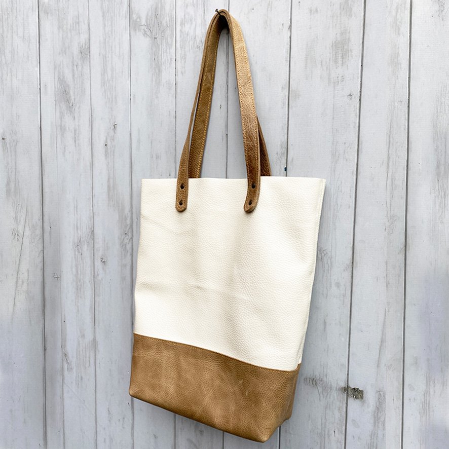 Everyday Tote Bag, Leather Tote - Fawn