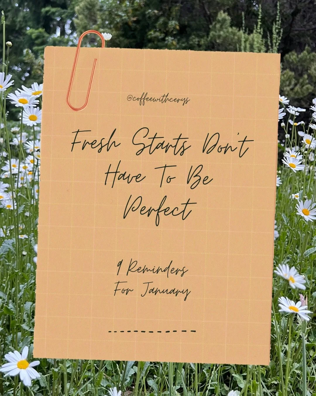 January can come with a lot of noise.
Big goals. Big changes. Big pressure to become someone &ldquo;new&rdquo;.

But here&rsquo;s your reminder that fresh starts don&rsquo;t have to be loud, dramatic, or life-altering. Sometimes they look like restin