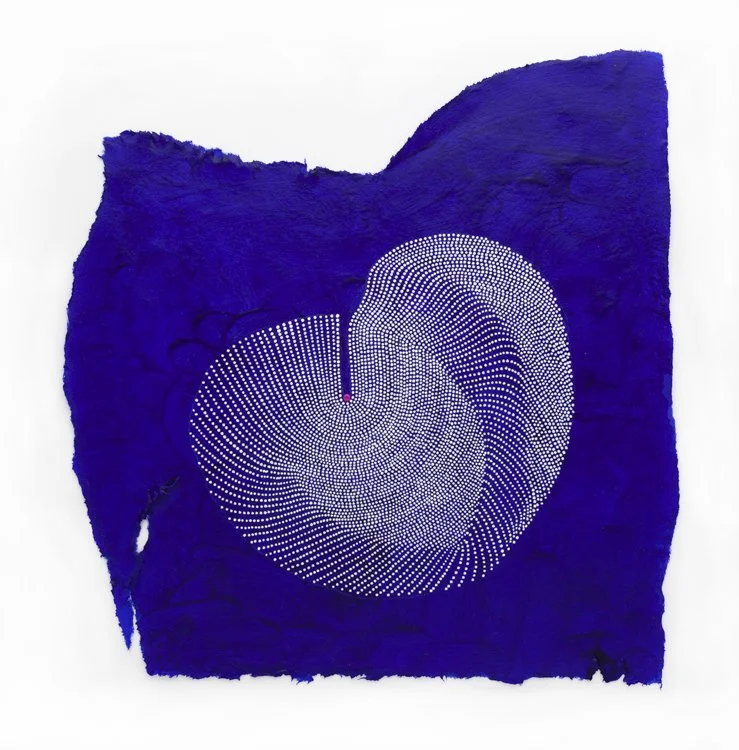 Paula Overbay, Jouer 65, 11" x 11", acrylic on Japanese paper, 2025 / SOLD