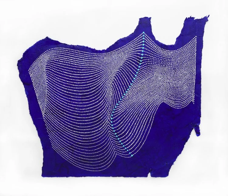 Paula Overbay, Jouer 63, 10" x 11", acrylic on Japanese paper, 2025