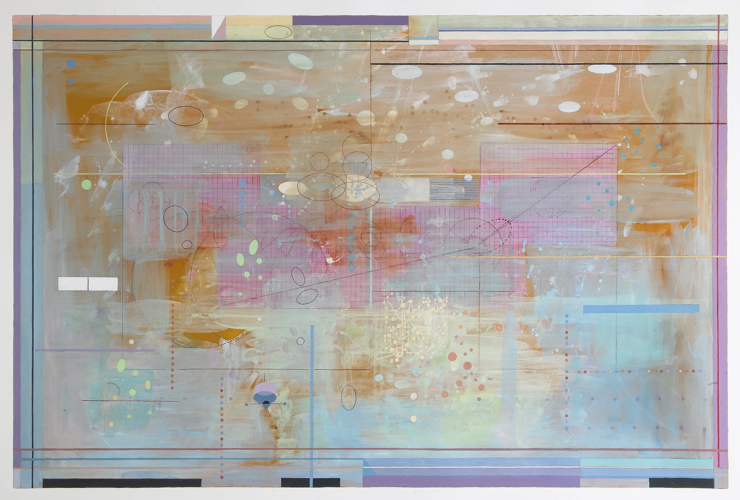 Twilight Sky, 30" x 42" (framed), acrylic on paper, 2023