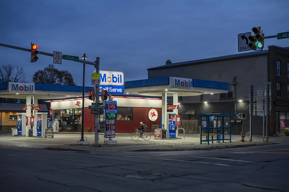 Harry Littell, 29" x 40" (framed size), Meadow and State Street, Ithaca, 2023, archival print, 2023