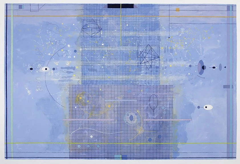 Big Sky, 31" x 42" (framed), acrylic and pencil on paper, 2019