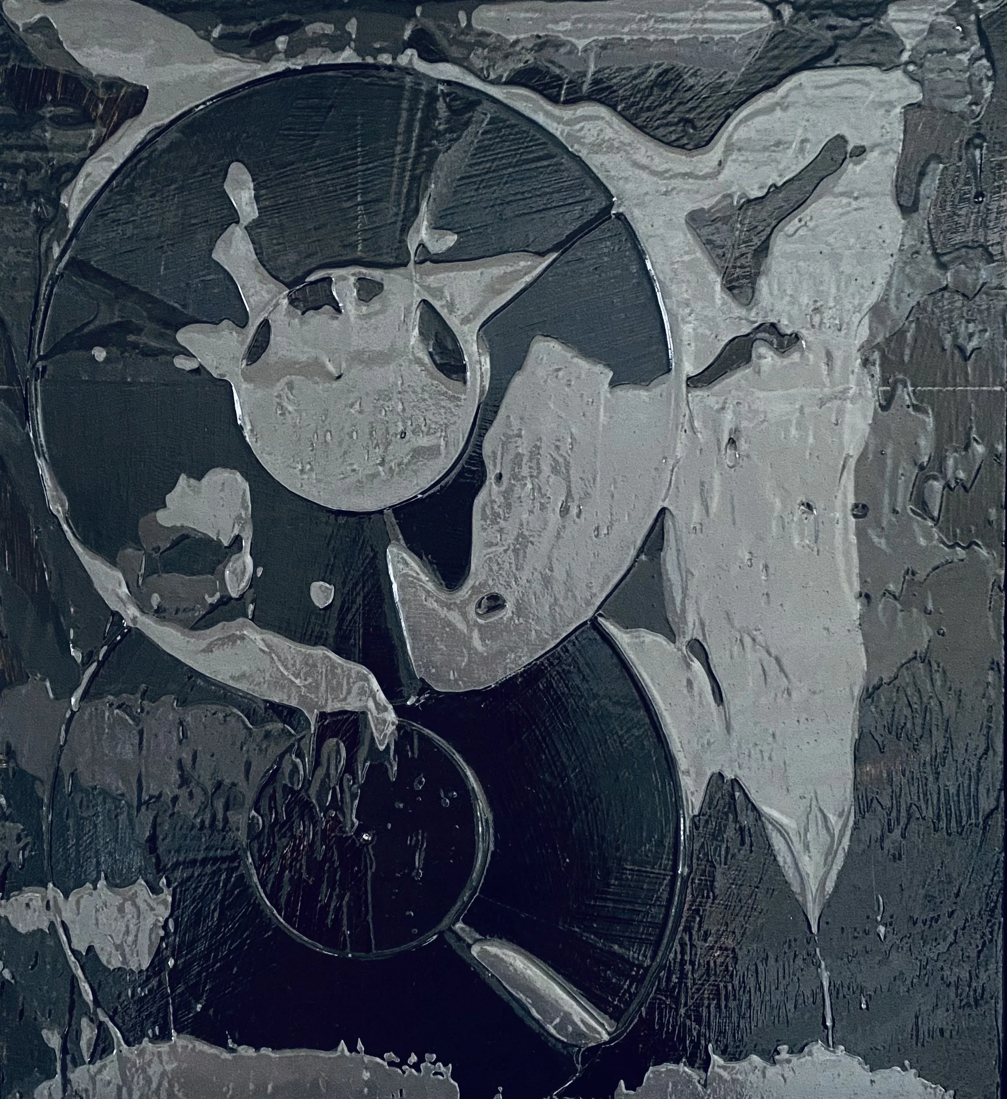 Tim Merrick, Women Of Thrace III, 11” x 10”, pencil + oil on panel, 2024 / SOLD