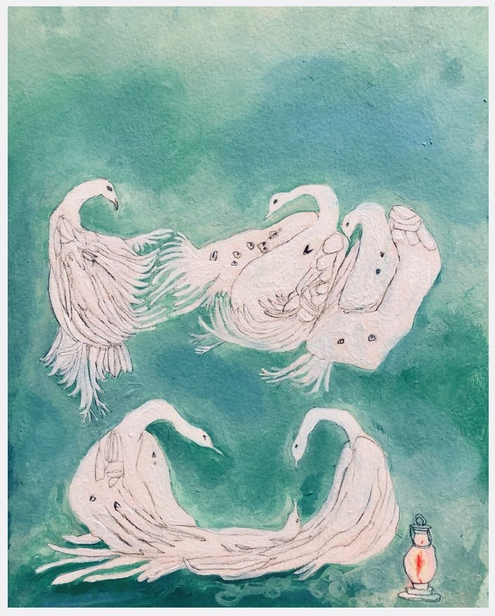 Suzanne Kiggins, Proof Through The Night, 10" x 8", acrylic on paper, 2026
