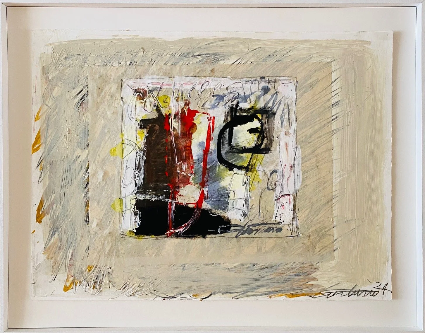 Ralph Turturro, Remember the Future, 22" x 30” acrylic + mixed media on paper, 2025