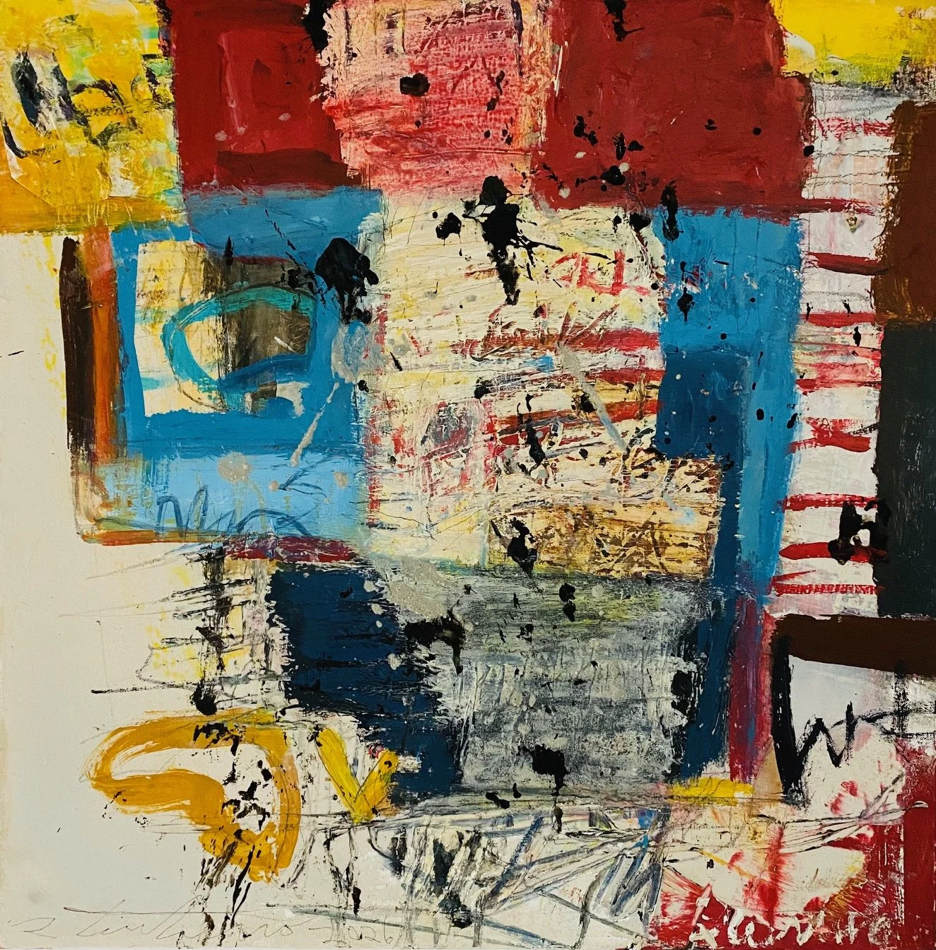 Ralph Turturro, Siempre Es Amor, 24" x 24”, acrylic and mixed media on canvas, 2026