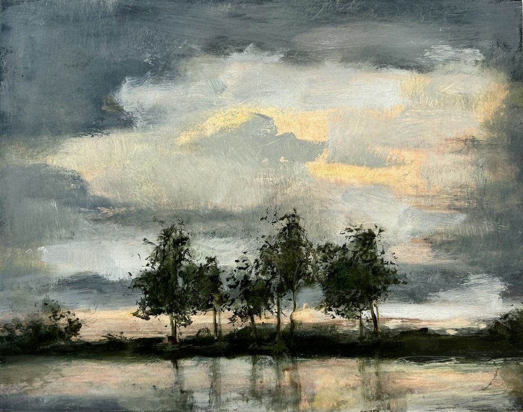 Domenica Brockman, Dusk At The Farm, 14" x 11", oil on panel, 2024 / SOLD
