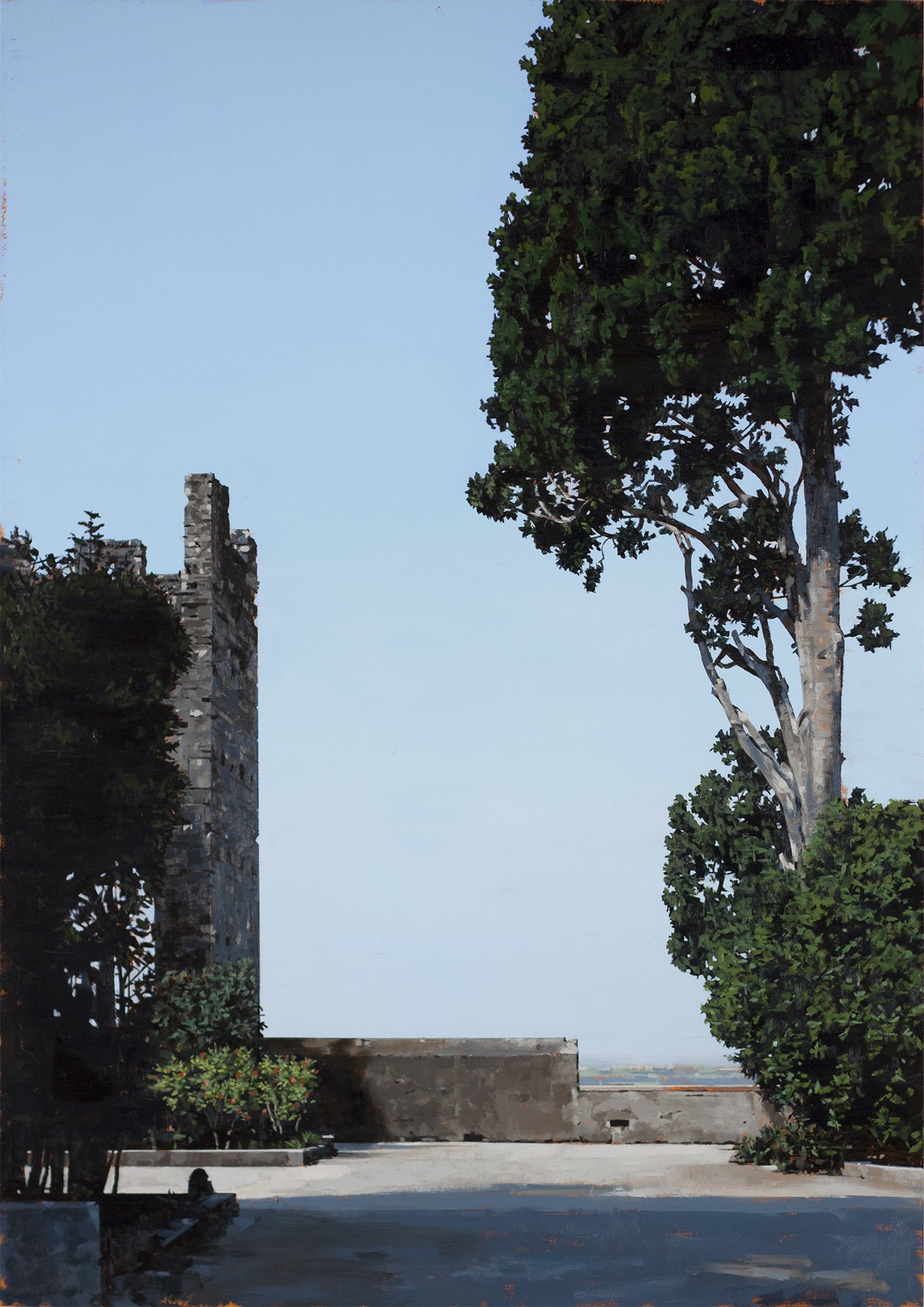 Stan Taft, Villa D'Este, 30" x 22", oil on aluminum, 2023 / sold
