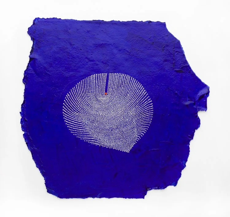 Paula Overbay, Jouer 57, 10" x 10", acrylic on Japanese paper, 2025