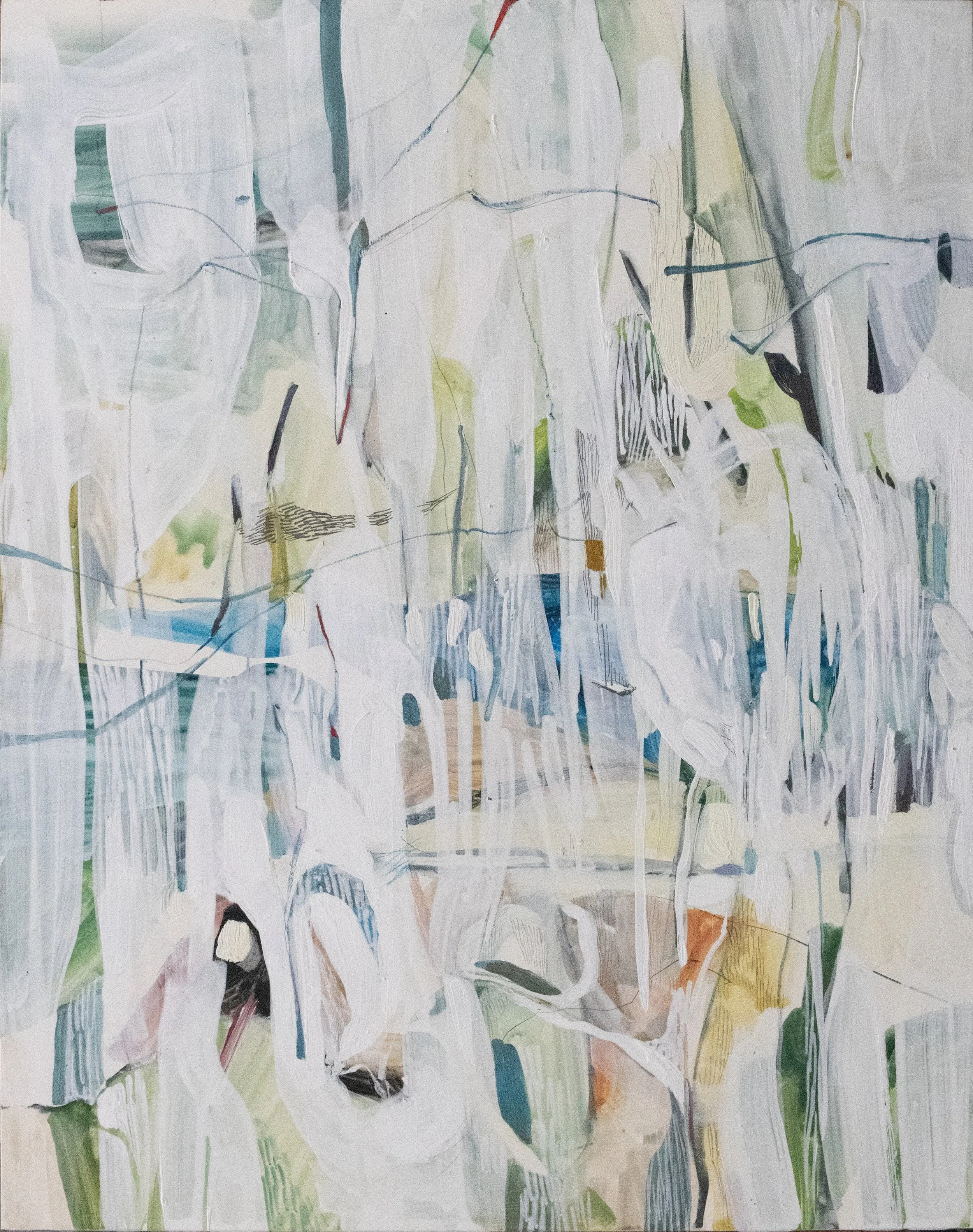 Masha Ryskin, Swish, 14" x 11", mixed media on panel, 2026