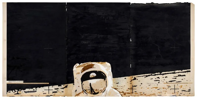 Todd Bartel, Magnificent Desolation, 19.875 x 40.5 inches, burnished interlocking collage; verso: India Ink, pen, pencil and xerographic transfer on maps, document repair tape; artist-made frame, 2023-24
LV 24