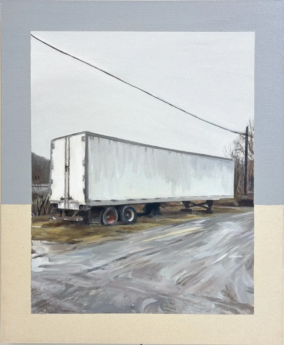 Stephen Alexander Clark, White Trailer, 22" x 18 1/4", oil on canvas, 2026 / SOLD