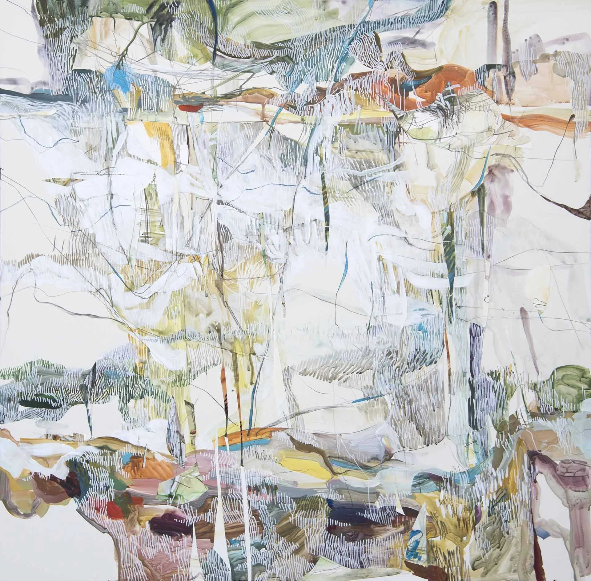 Masha Ryskin, Lost, 30" x 30", mixed media on panel, 2026