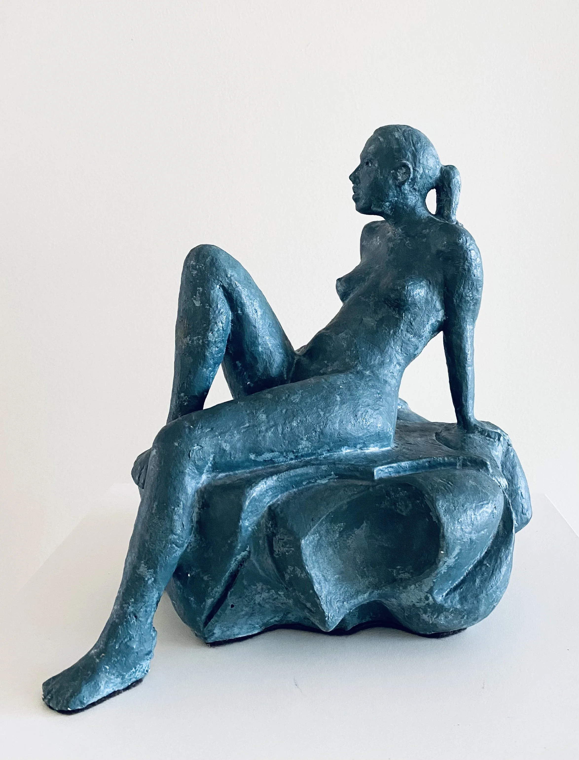 Bryna Silbert, Modern Woman, 10" x 10" x 7", Hydrocal plaster + acrylic patina / SOLD