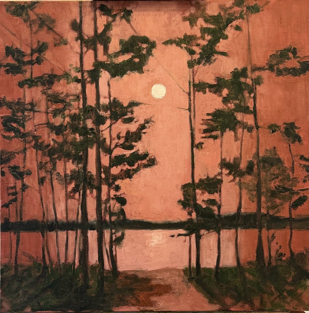 Domenica Brockman, White Sun, Lake Rideau, 24" x 24", oil on panel, 2024 / SOLD