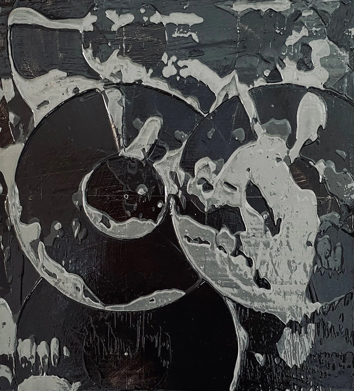 Tim Merrick, Women Of Thrace I, 11” x 10”, pencil + oil on panel, 2024 / SOLD