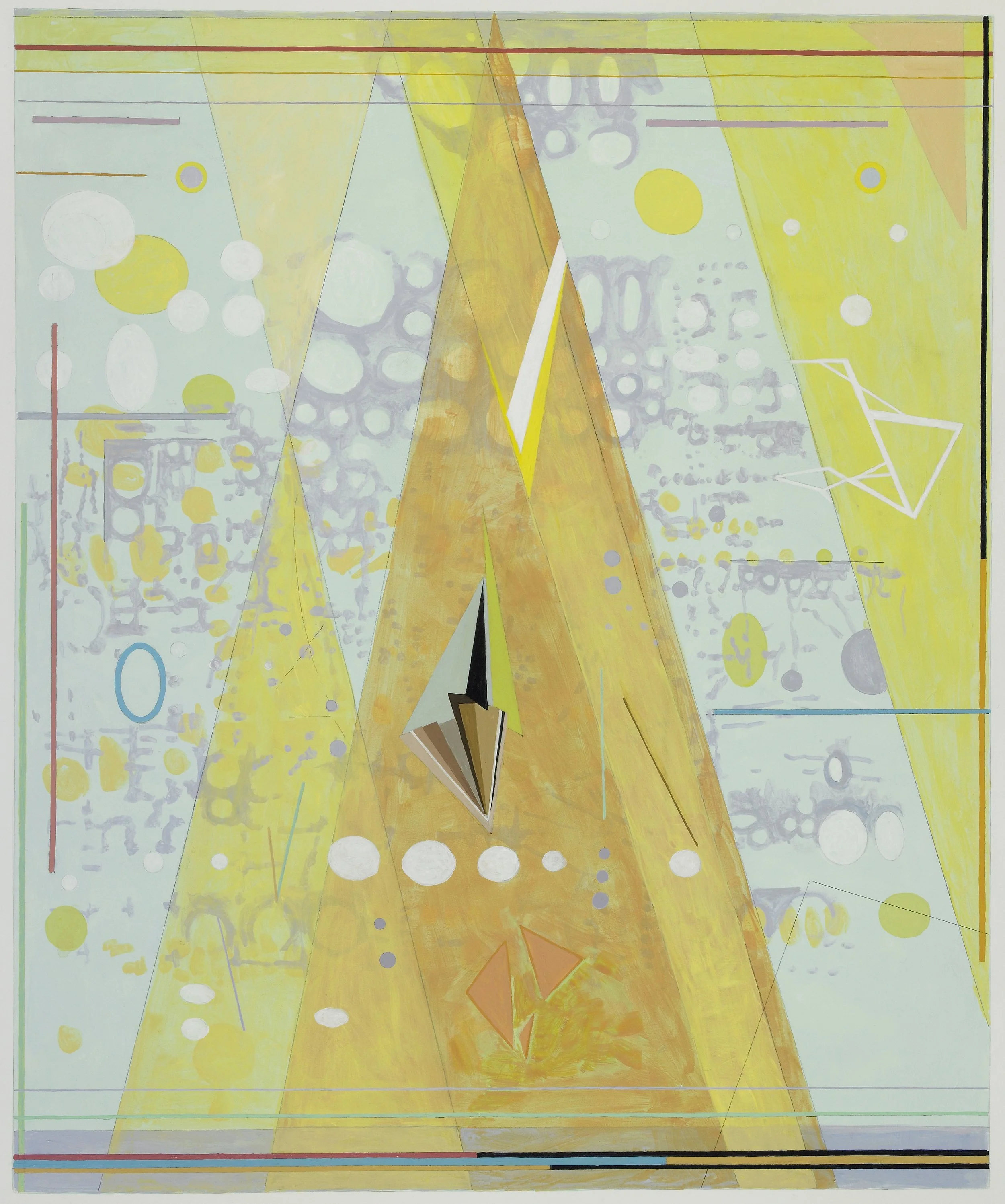 Slow Ascent, 40" x 31" (framed size), acrylic on paper, 2018