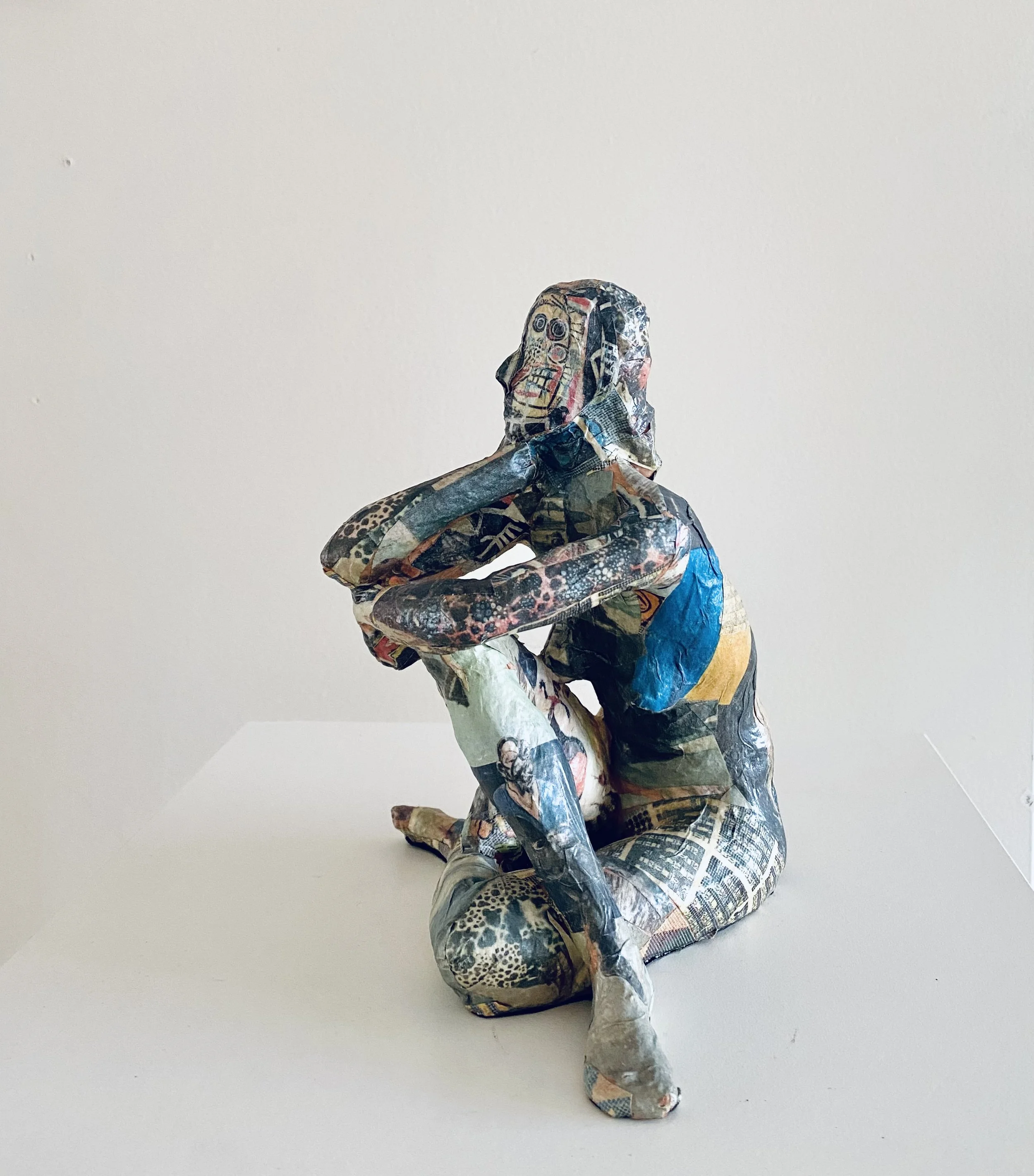 Bryna Silbert, Untitled, 6" x 6" x 5", clay + paper collage 