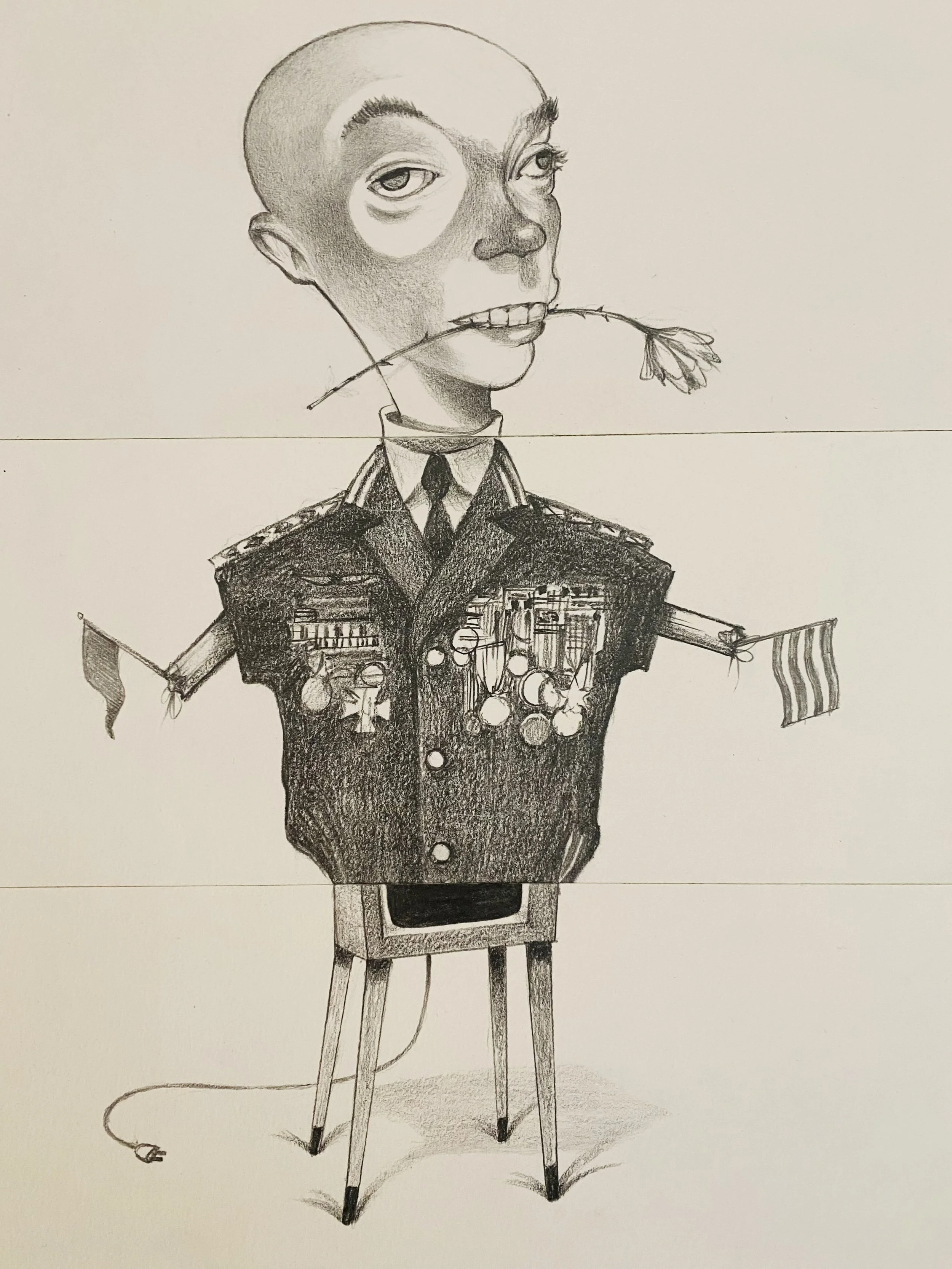 Jeff Quinn, Couldn't Call It Unexpected no. 4, 11" x 8 1/2", pencil on paper mounted on illustration board, 2024