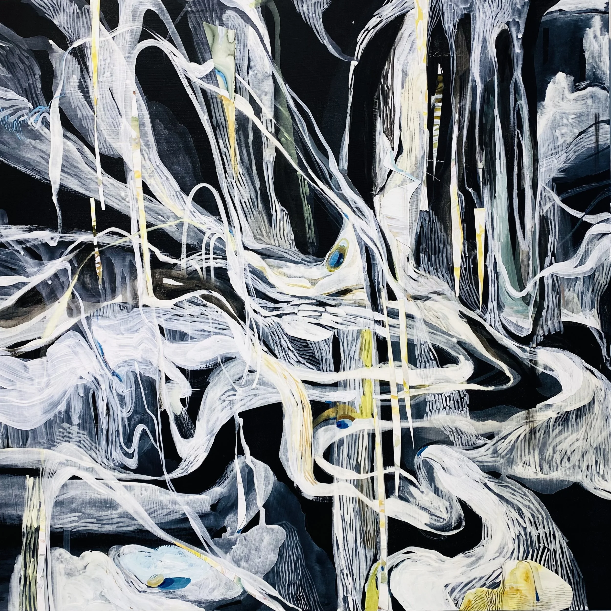 Masha Ryskin, Walkabout, 18" x 18", mixed media on panel, 2026 / SOLD