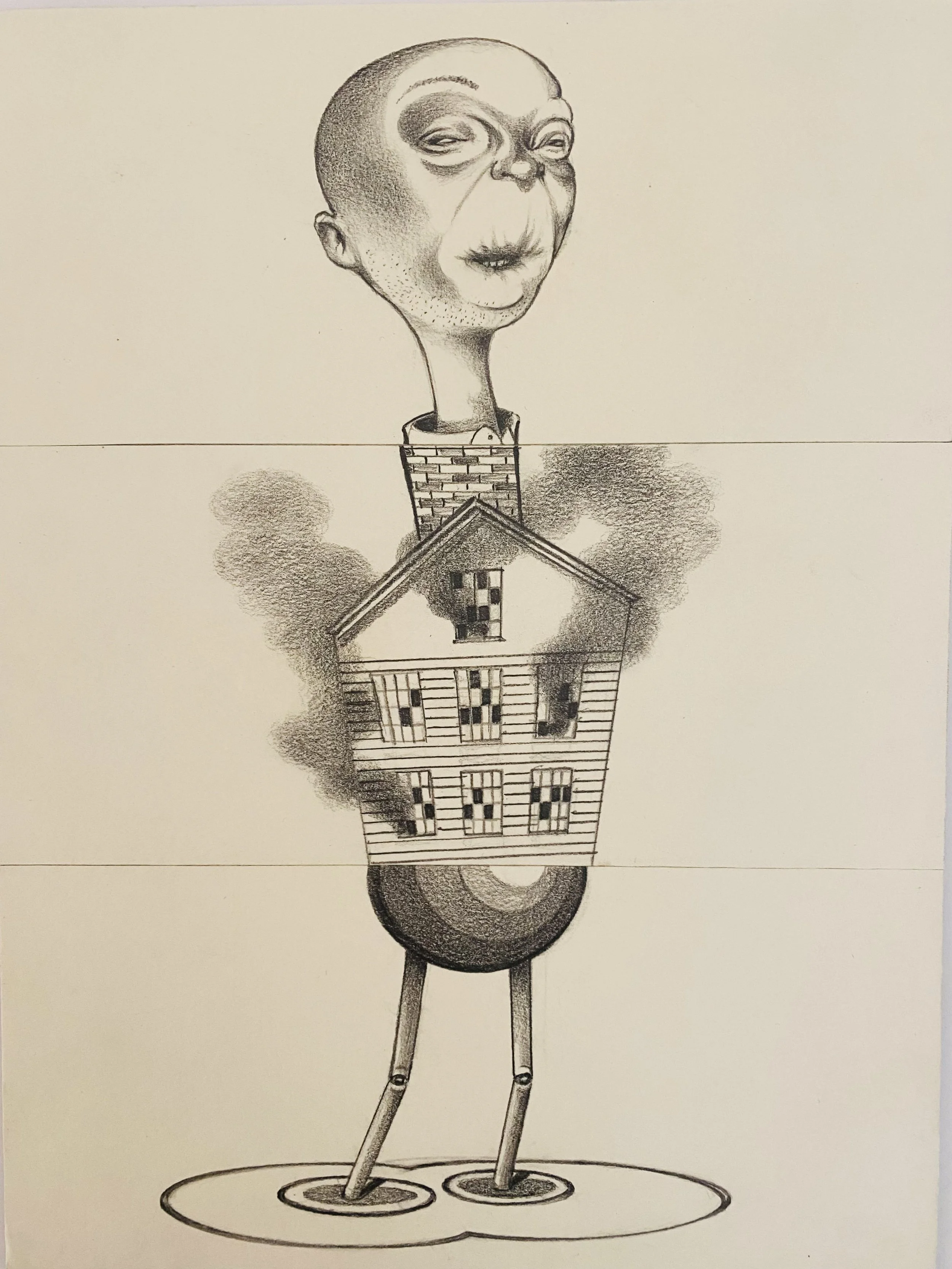 Jeff Quinn, Couldn't Call It Unexpected no. 9, 11" x 8 1/2", pencil on paper mounted on illustration board, 2024